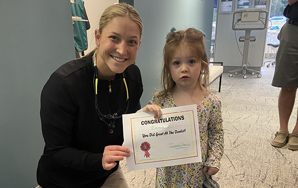 Girl receiving dental checkup in Fuquay-Varina