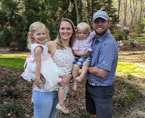 Doctor Langworthy and her family outdoors