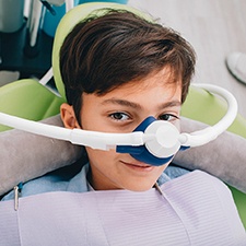Nitrous oxide dental sedation is delivered through a mask that fits over the nose